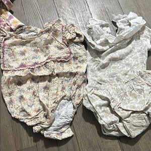 Bebe organic and Louisiella 18m Floral Baby Rompers/set